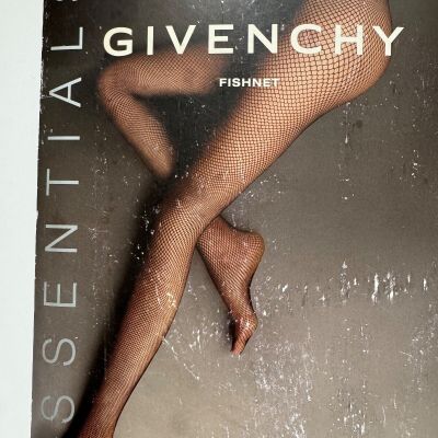 New Givency Fishnet Sheer Le Jet Black Stocking Hosiery Size A/B Made in Italy