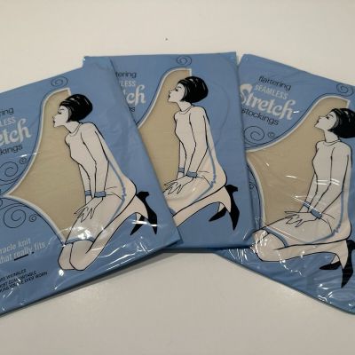 VINTAGE Lassiter Hosiery-Off Wht-Demi-Toe-Stretch-Merrie Maid Sz9.5/10 X 3 *NEW