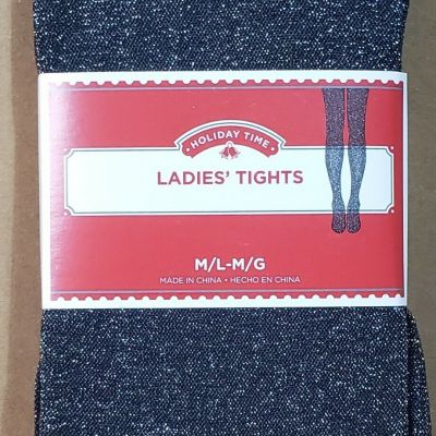 Holiday Time Ladies Black Sparkling Tights - Size: M / L.. NEW!!!