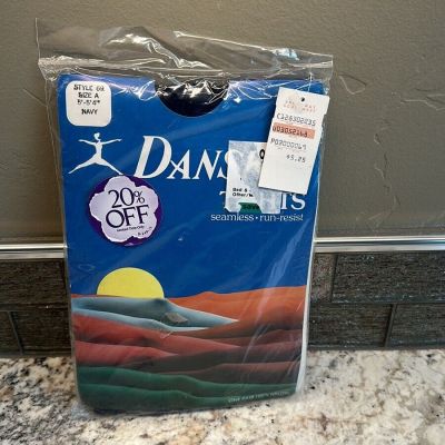 Vintage and Rare! “Danskin” Tights, Seamless, Run-Resistant, Size A, Navy