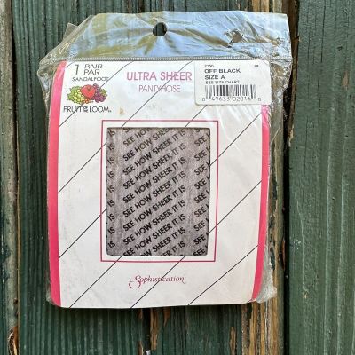 Fruit Of The Loom Pantyhose  Off Black Size A Ultra Sheer