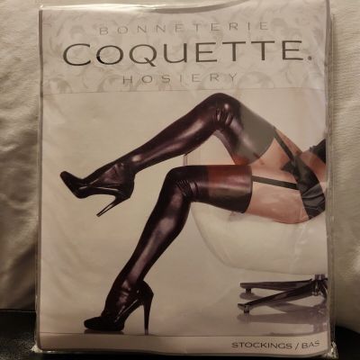 Coquette Wet Look Thigh High Black Stockings PVC Leggings XL Plus Size Queen