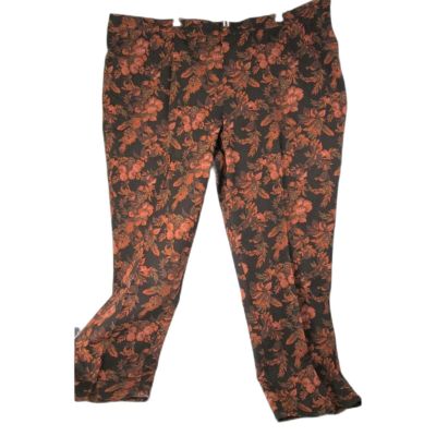 Isaac Mizrahi Live Leggings 30W Brown/Orange Cotton Rayon Blend Pocket (B17-184)