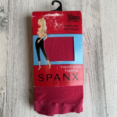 NEW Womens Spanx Tight-End Tights Rasberry Pink Color Size C Patterned