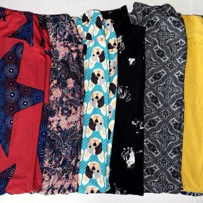 Lot of 7 LuLaRoe Leggings Multicolor Yoga Workout Women's One Size Mixed Prints