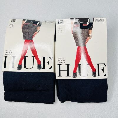 Hue Navy Super Opaque Tights Size 1 - New With Tags 2 Pair Pack