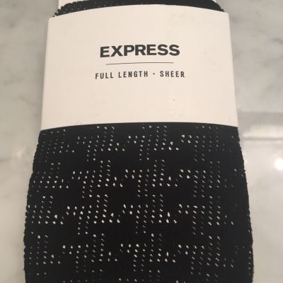 NEW Express Sweater Knit Tights Full Length Black Pantyhose Size S/M