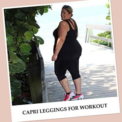 3 Pack Plus Size Leggings for Women - XX-Large Plus Capri Black/ Black/ Black