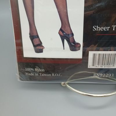 Sheer Black Thigh Hi Stockings One Size Weight 90-160 LBS Leg Avenue 1001