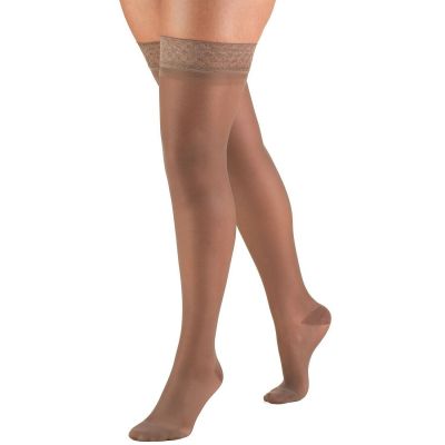 Truform Women's Stockings Thigh High Sheer: 15-20 mmHg M TAUPE (1774TP-M)