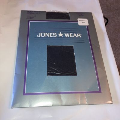 Jones Wear Lycra Sheer Control Top Pantyhose Med/Tall Navy, NEW