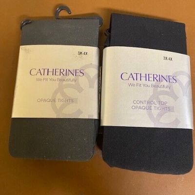 CATHERINE'S 2 PAIR ASSORTED TIGHTS, SIZE 3X/4X, (ID#1695667-150)