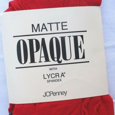 VTG 80s..MATTE..OPAQUE..PINK..TIGHTS..w LYCRA SPANDEX..NEW..USA..XTALL