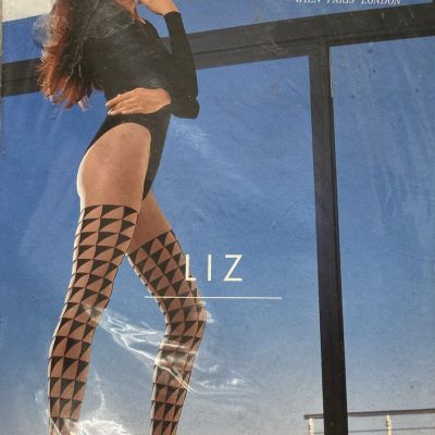 Vintage Wolford “Liz” Faux Stocking Helmut Newton Era Black Med Sexy Rare!