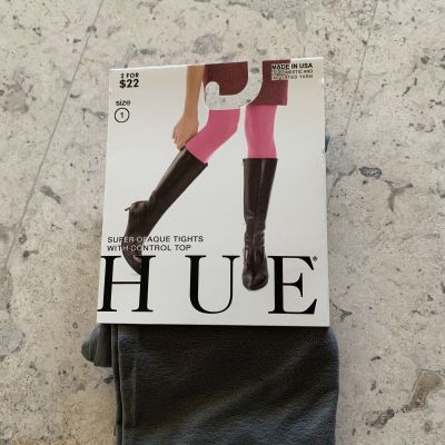 Hue Steel Gray S M Super Opaque Tights Control Top