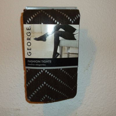 NEW GEORGE LADY'S  FASHION TIGHTS in a WARM FUDGE COLOR with a V' DESIGN....#14