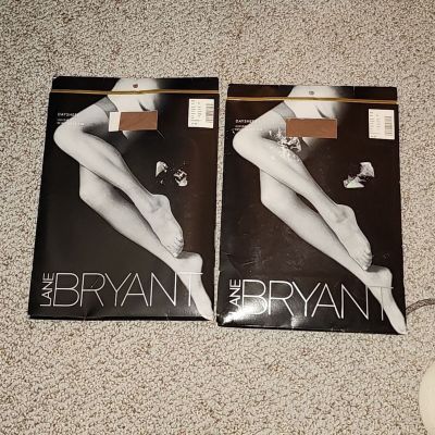 Lane Bryant pantyhose tan size B daysheer invisible reinforced toe