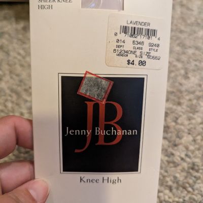 New old stock Jenny Buchanan knee high sheer knee lavender