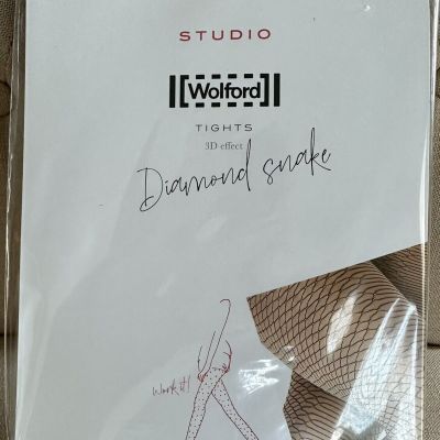 Wolford Diamond Snake Studio 3D tights  Medium Nude/black Or Black/Black NEW!