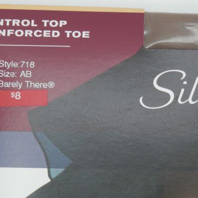 Hanes Silk Reflections Silky Sheer Pantyhose Sz AB Control Top 718 Barely There