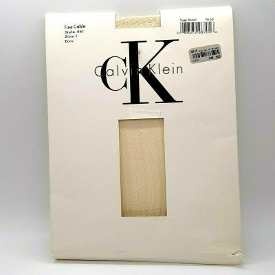 Calvin Klein Fine Cable Women's Tights Size 1 Style 461 Ecru 1 Pr Vintage 1992