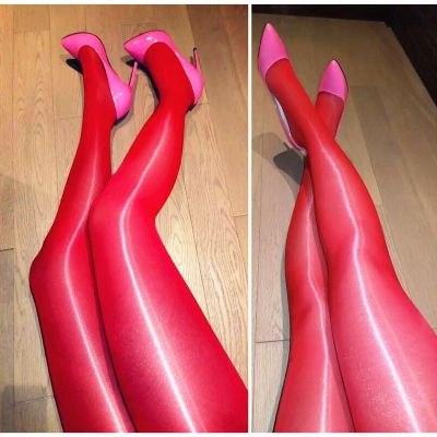 Plus Size High Quality Super Shiny Glossy Pantyhose Sheer Nylon Stockings Tights
