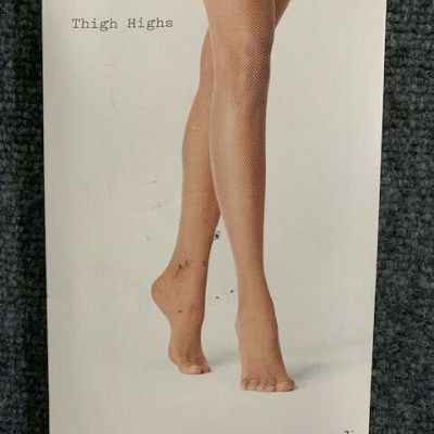 A New Day Women's Classic Fishnet Thigh High Tights, Honey Beige, Size S/M