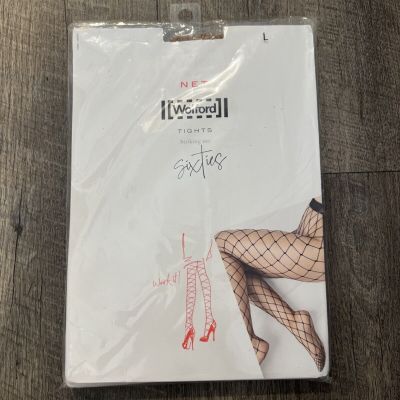 Wolford Size Large Sixties Striking Net Tights Fishnet Honey Pantyhose - Sealed