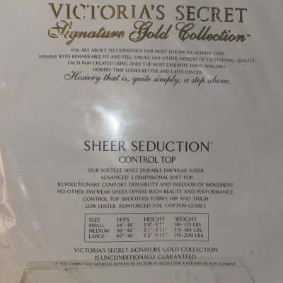 Victoria's Secret Signature Gold Sheer Seduction Sz Small Color Pebble 7722 - 14