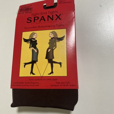 SPANX Tight End Tights Reversible Women’s Size B Black/brown NWT