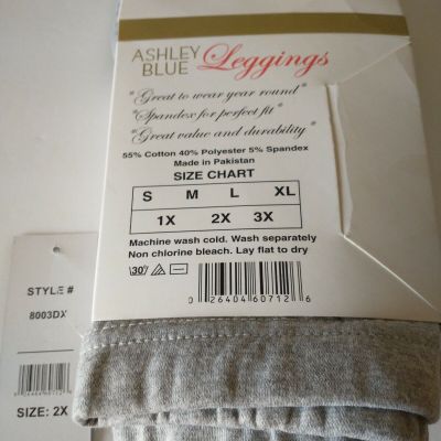 GRAY Leggings Ashley Blue Pull-On Size 2X Style #8003DX