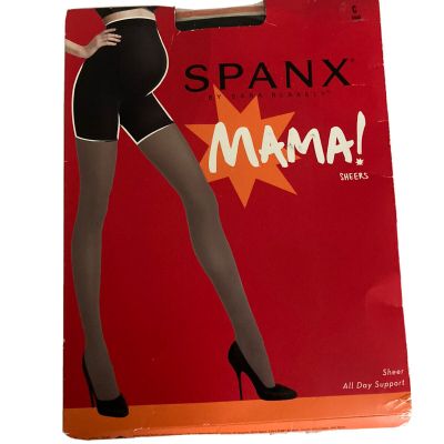 Spanx by Sara Blakely Mama Tights Size C Black Sheer