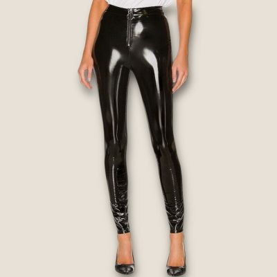LPA x Revolve | Black Shiny Vinyl Patent Leather Leggings | Size S NWT