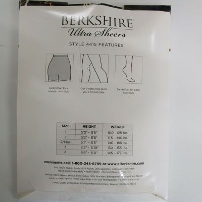 Berkshire Womens 2 Ultra Sheer Control Top Tights Black