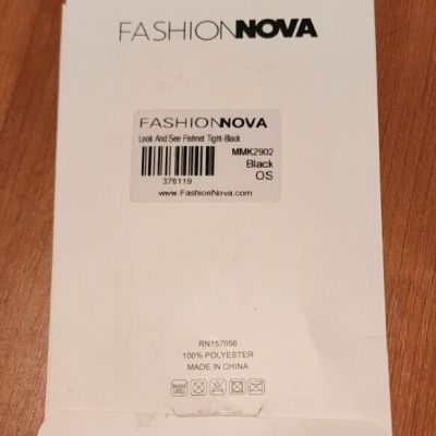 Fashion Nova Look And See Fishnet Tight-Black Stockings MMK2902 OS