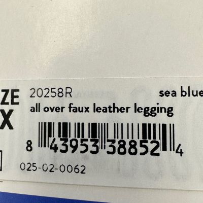 ASSETS by SPANX Women's All Over Sea Blue Faux Leather Leggings Size 1X hiwaist