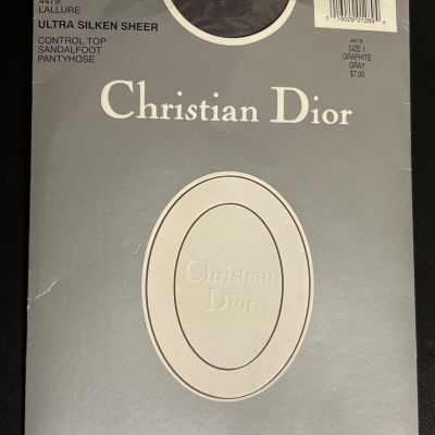 Vintage Christian Dior Graphite Gray Size 1 Ultra Silken Control Top Pantyhose