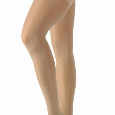 Womens UltraSheer Thigh Compression Supports 30-40 mmhg Open Silicone Stockings