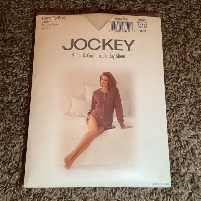 Jockey day sheer control top pantyhose, color antique white, size: M