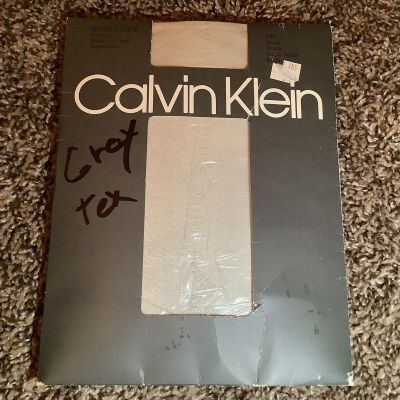 Calvin Klein satin stripe sheer to waist pantyhose, color dove, size: B
