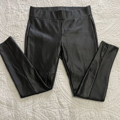 Loft Black Faux Leather Leggings Pull-On Style Pants Women's Size Petite Small