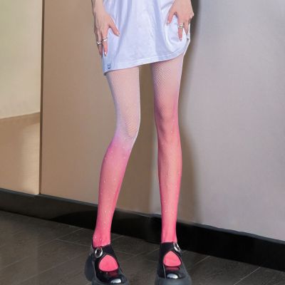 Women Stockings Elastic Dazzling Women Gradient Color Bottomed Pantyhose Trendy