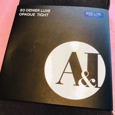 A and L 80 Denier Luxe Opaque Tight. Control Top Tights. Brown/XL