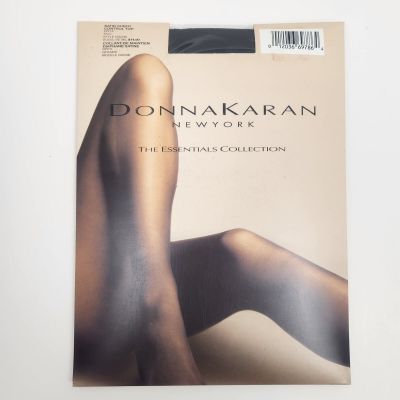 Donna Karan Satin Sheer Control Top Pantyhose in Onyx Size Tall New