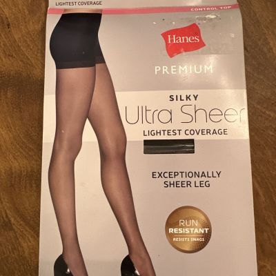 Hanes Premium Silky Ultra Sheer Lightest Coverage 2 Pack Barely Black 2XL
