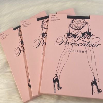 Pack of 3 Agent Provocateur Astra Black Stockings M New