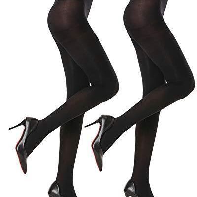 G&Y 2 Pairs Semi Opaque Tights for Women - 40D Microfiber Control Top Pantyho...