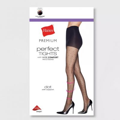 Hanes Premium Women's Pindot Perfect Tights - Black XXL