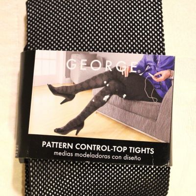 George Pattern Control Top Tights, Size 3, Color Black, New with Tags