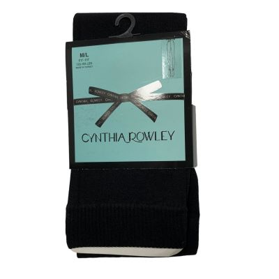 NEW Cynthia Rowley Opaque Black Footless Tights Size M/L